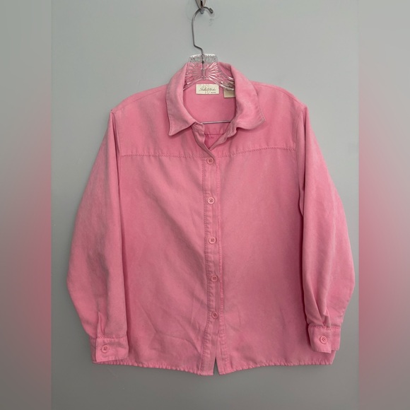 Studio Works Pink Lightweight Jacket Petite Large Button Down Spring Long Sleeve - Picture 5 of 16